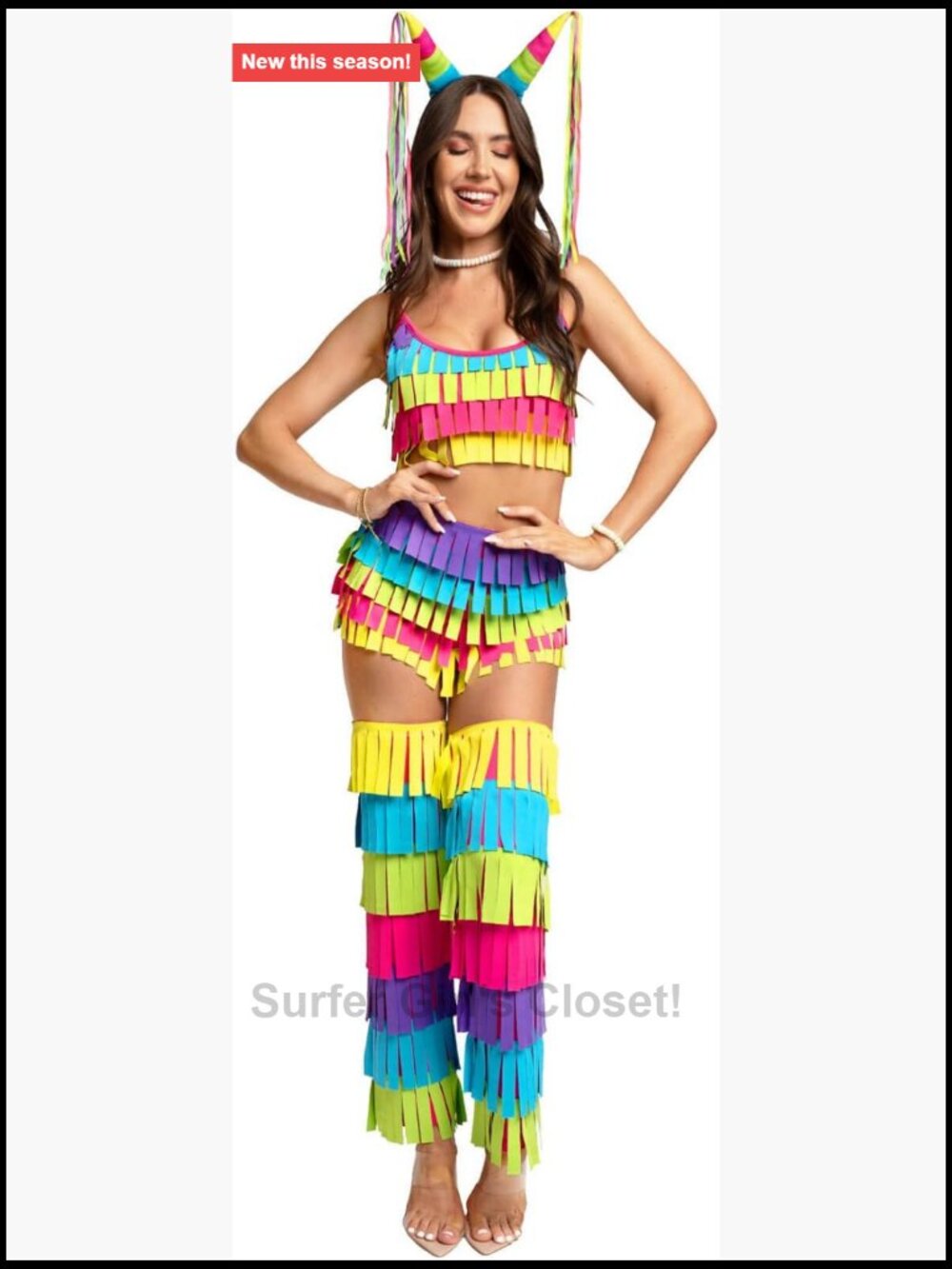 Sexy Pinata Halloween Costume Two-Piece Set with Leg Warmers & Headband
